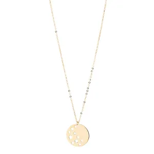 9kt Gold Star Disc Pendant Necklace