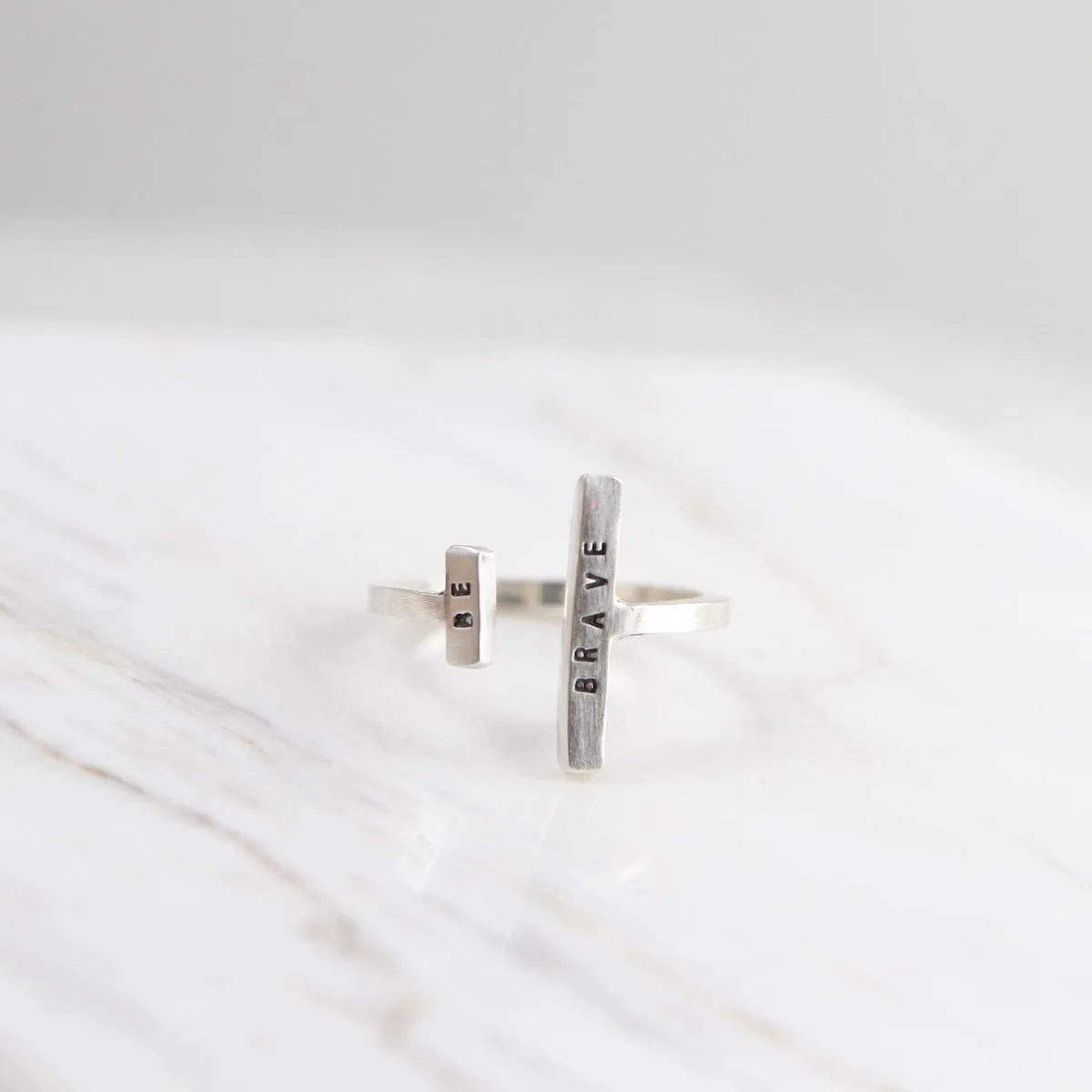 Adjustable Ring - "Be Brave"