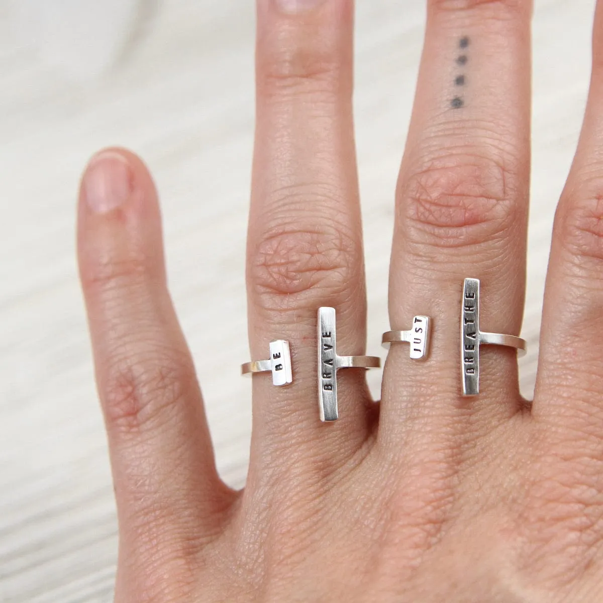 Adjustable Ring - "Be Brave"