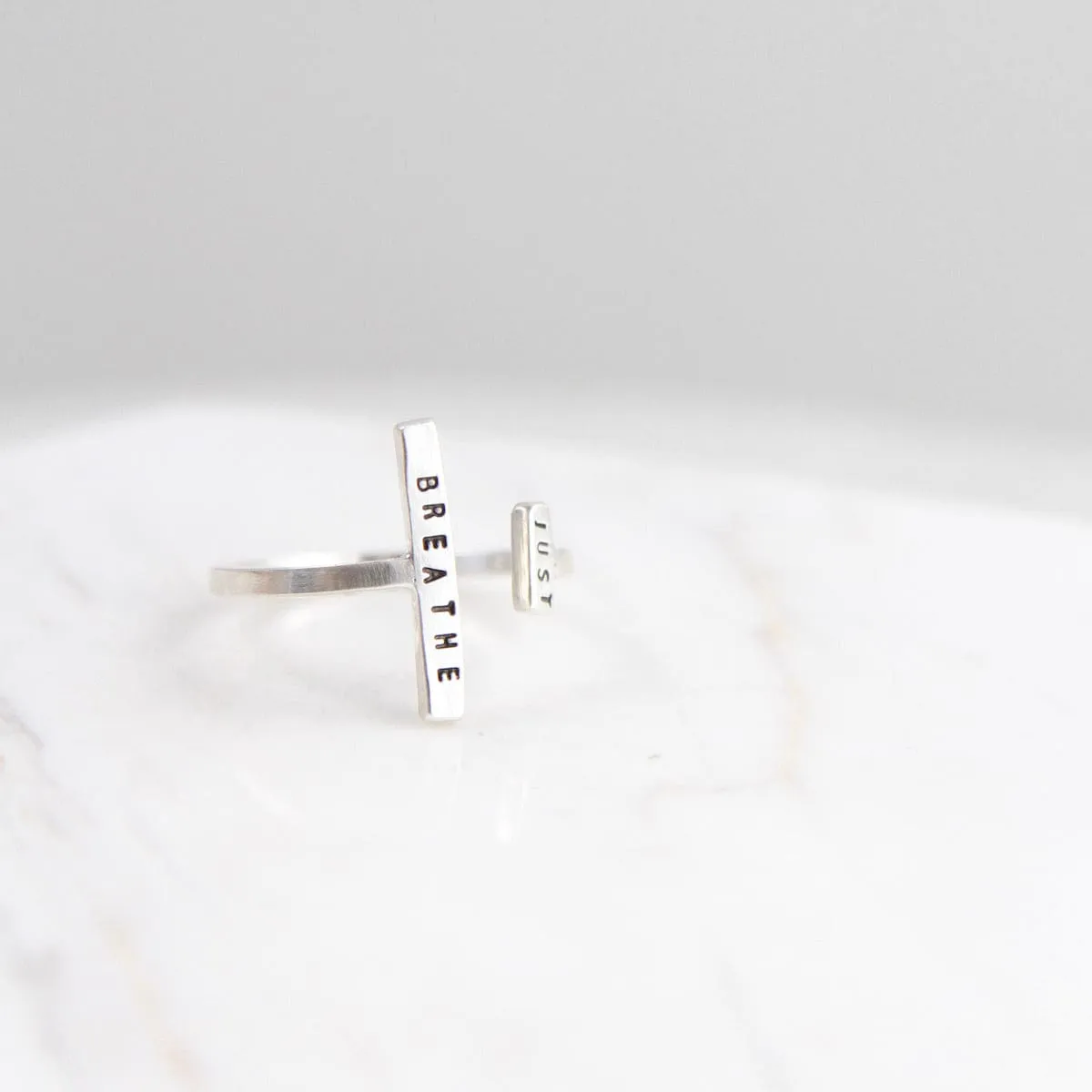 Adjustable Ring - "Just Breathe"