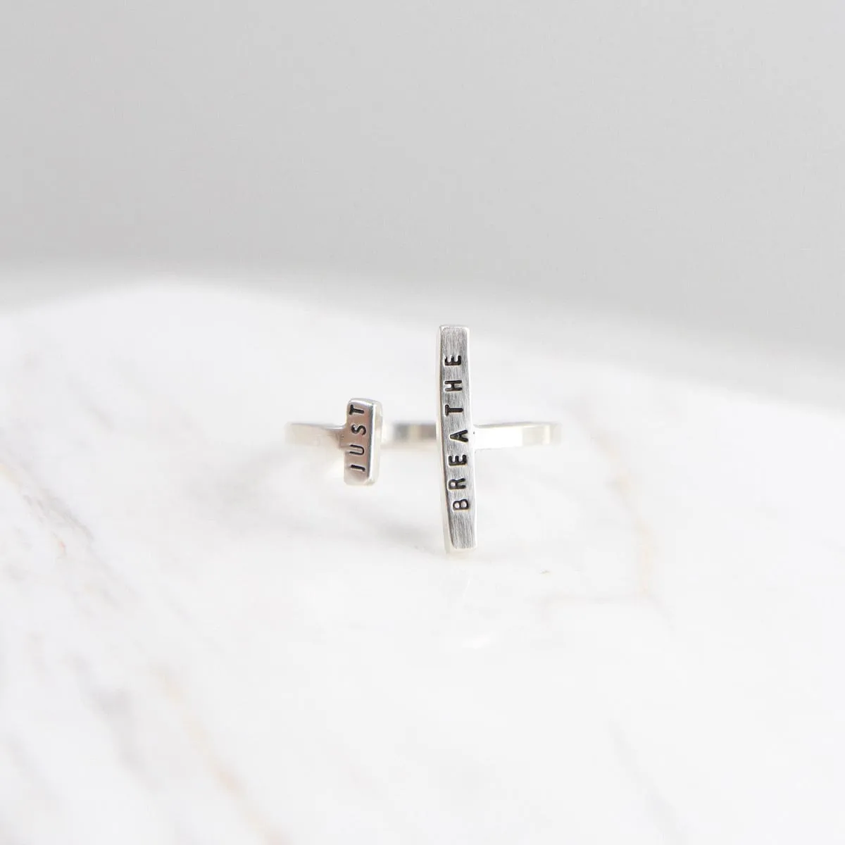 Adjustable Ring - "Just Breathe"