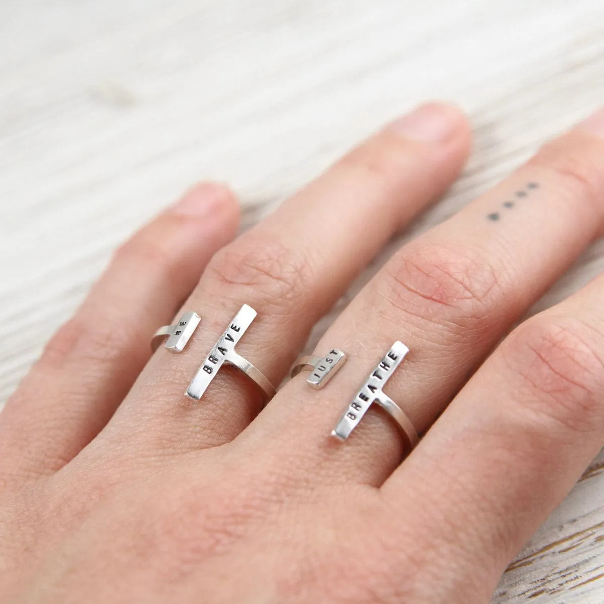 Adjustable Ring - "Just Breathe"