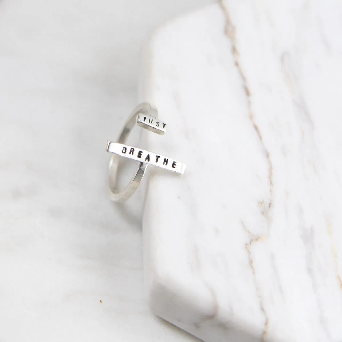 Adjustable Ring - "Just Breathe"