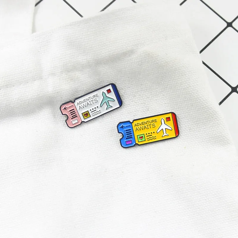 [Adventure Awaits Pink] Enamel Brooch Pin