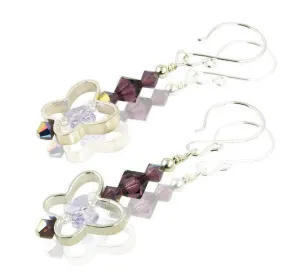 Amethyst Butterfly Dreams Crystal Beaded Earrings