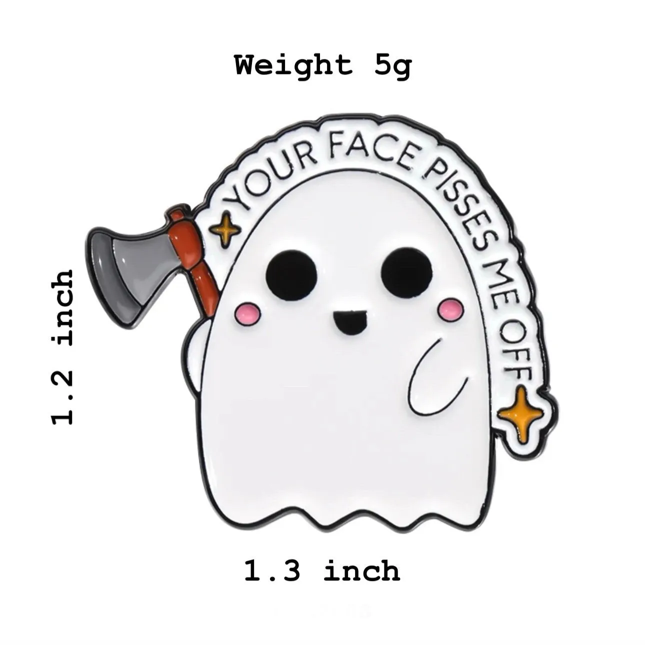 Angry Ghost Brooch Enamel Pin