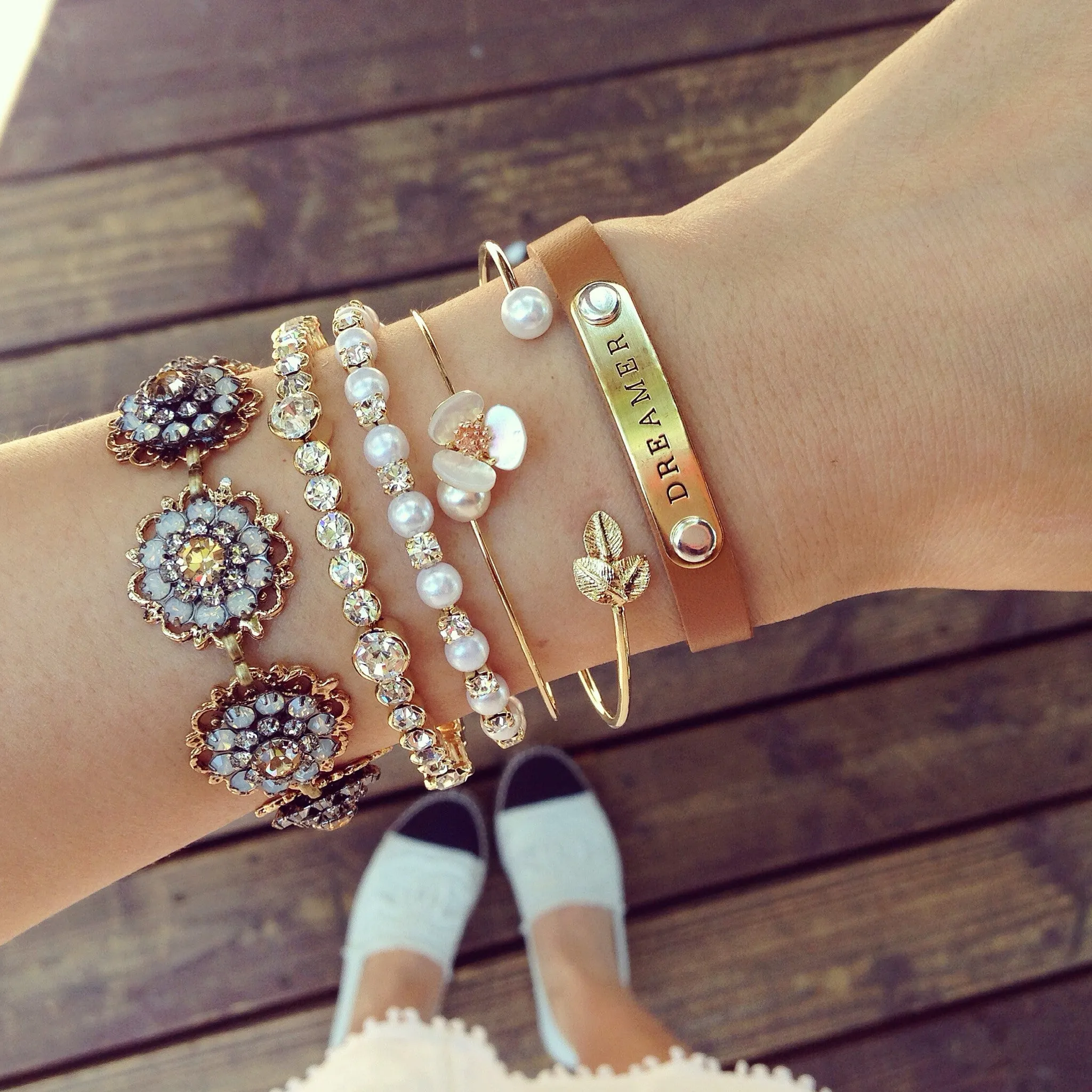 Antique Peach Flower Bracelet