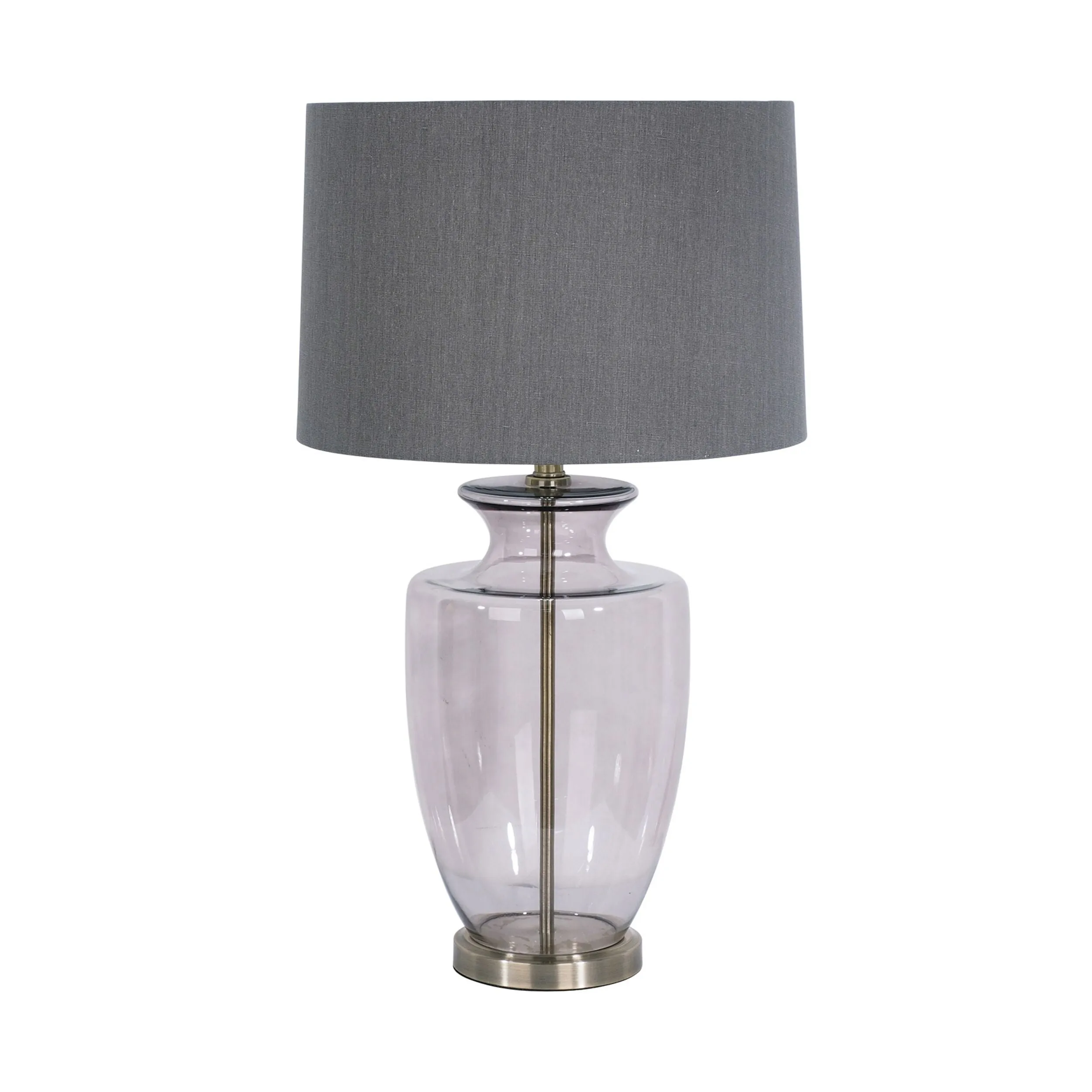 Antique Smoky Glass Table Lamp 73cm