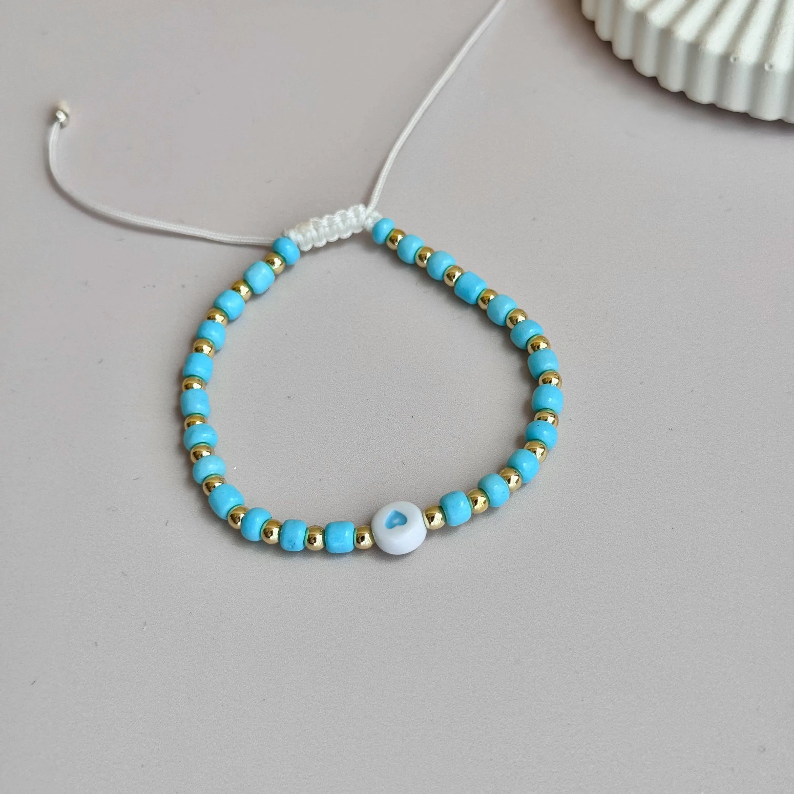 Aqua Blue Heart Bracelet