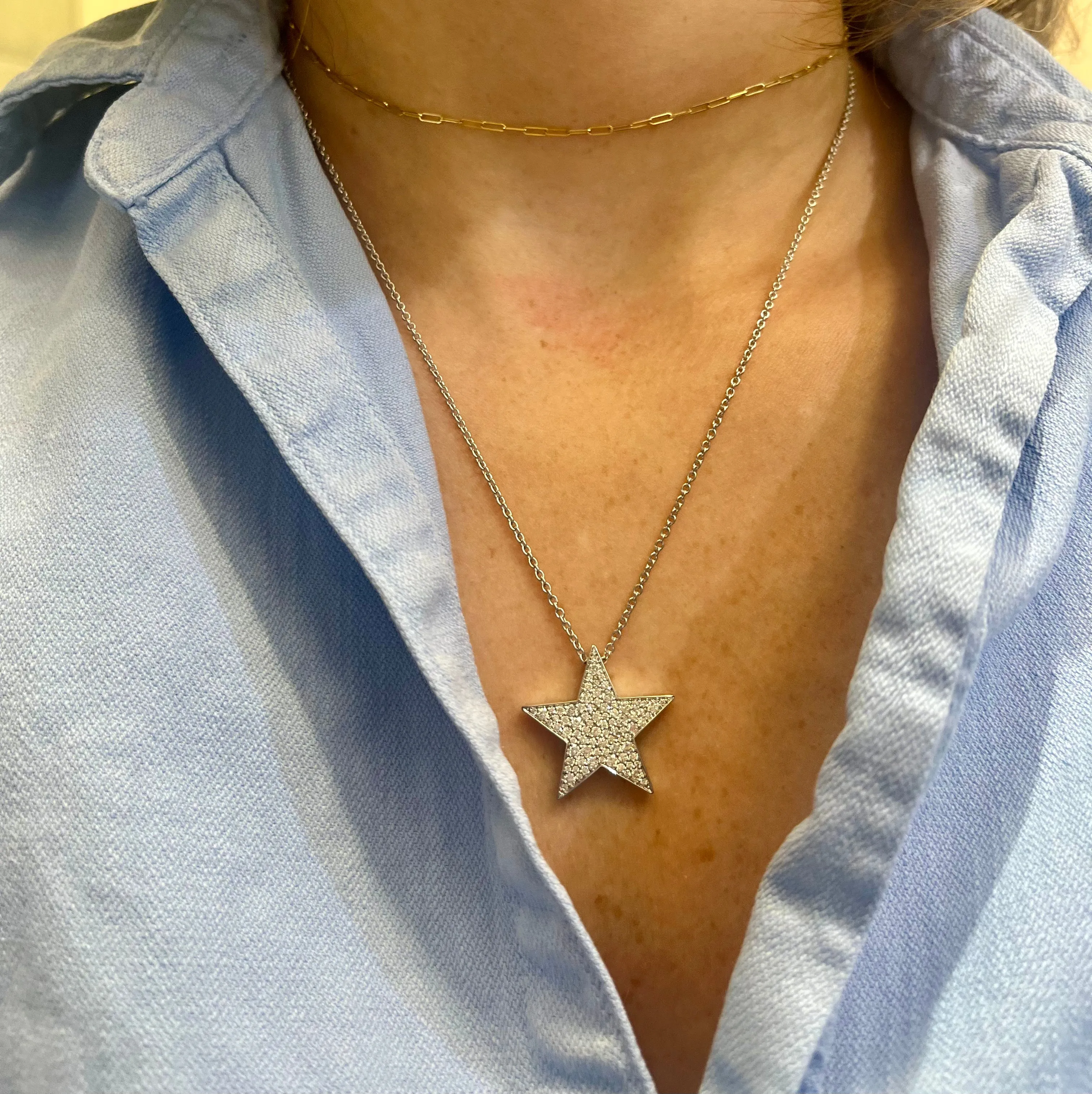 Aspery and Guldag Diamond Star Necklaces