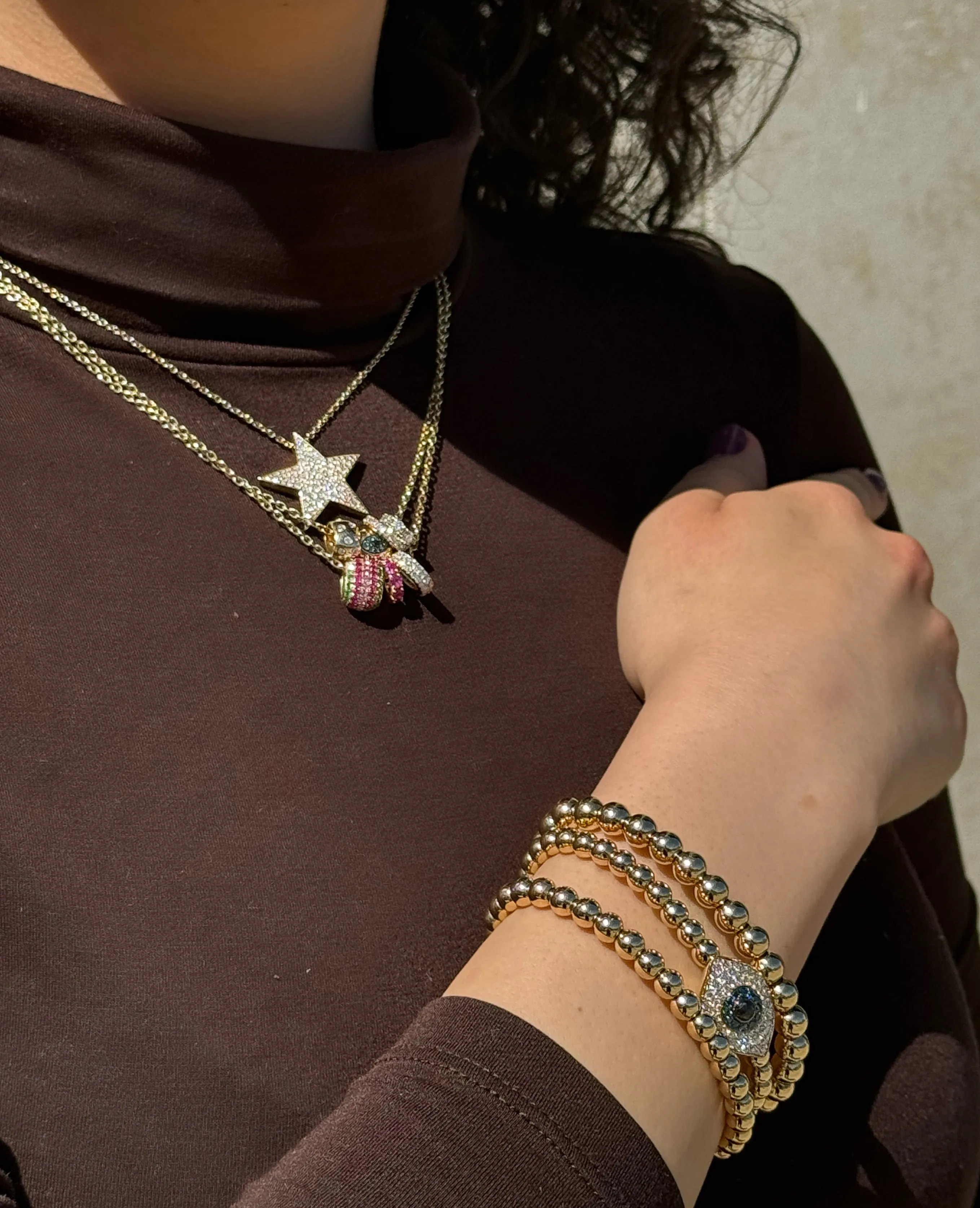 Aspery and Guldag Diamond Star Necklaces