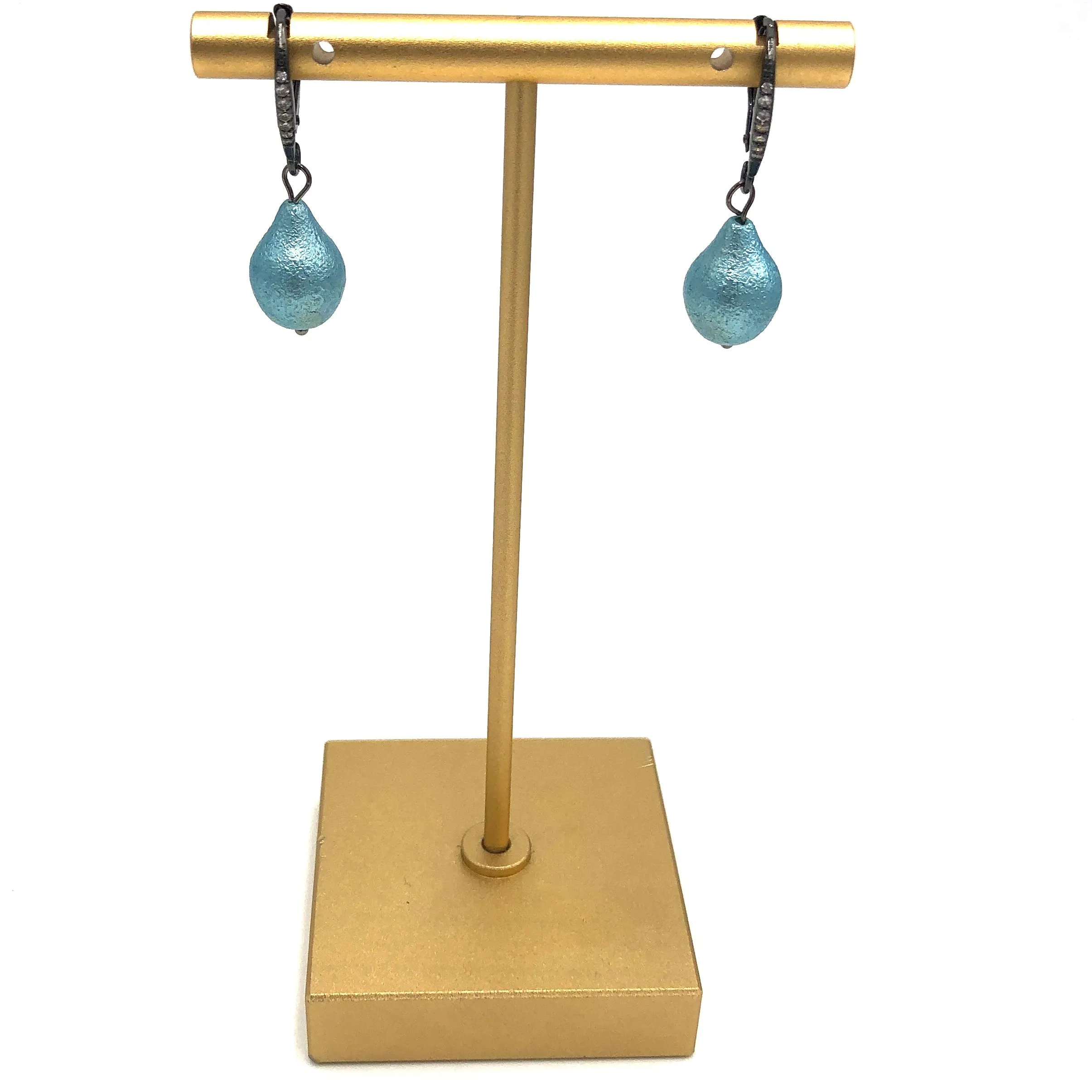 Baby Blue Pearl Drop Earrings