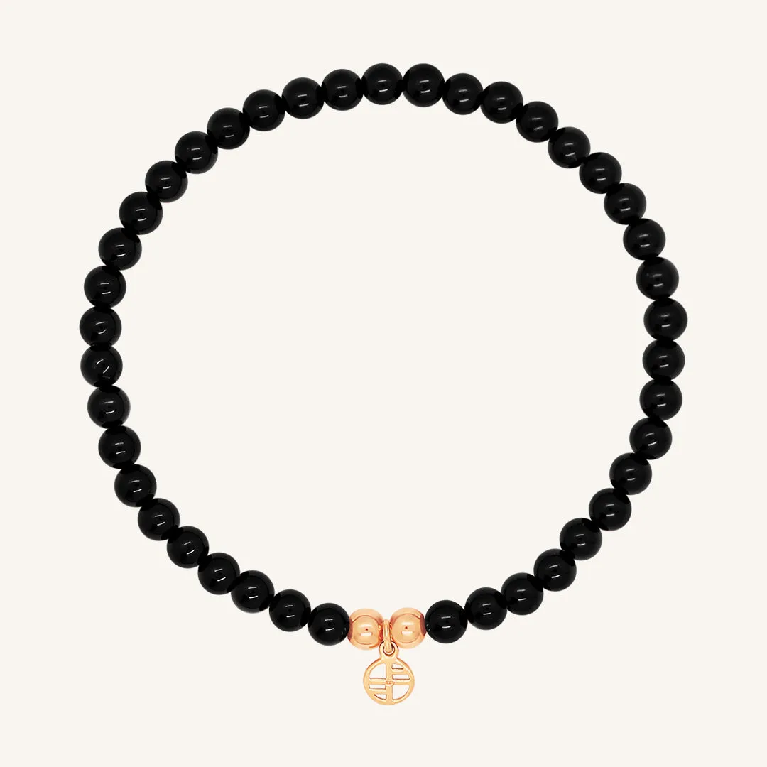 Black Agate Lumier Bracelet - Stone of Strength