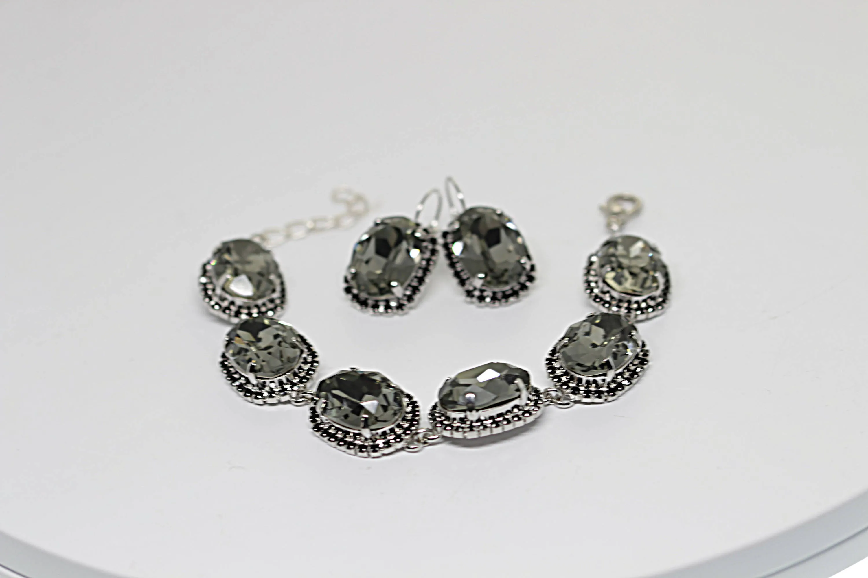 black diamond drop earrings