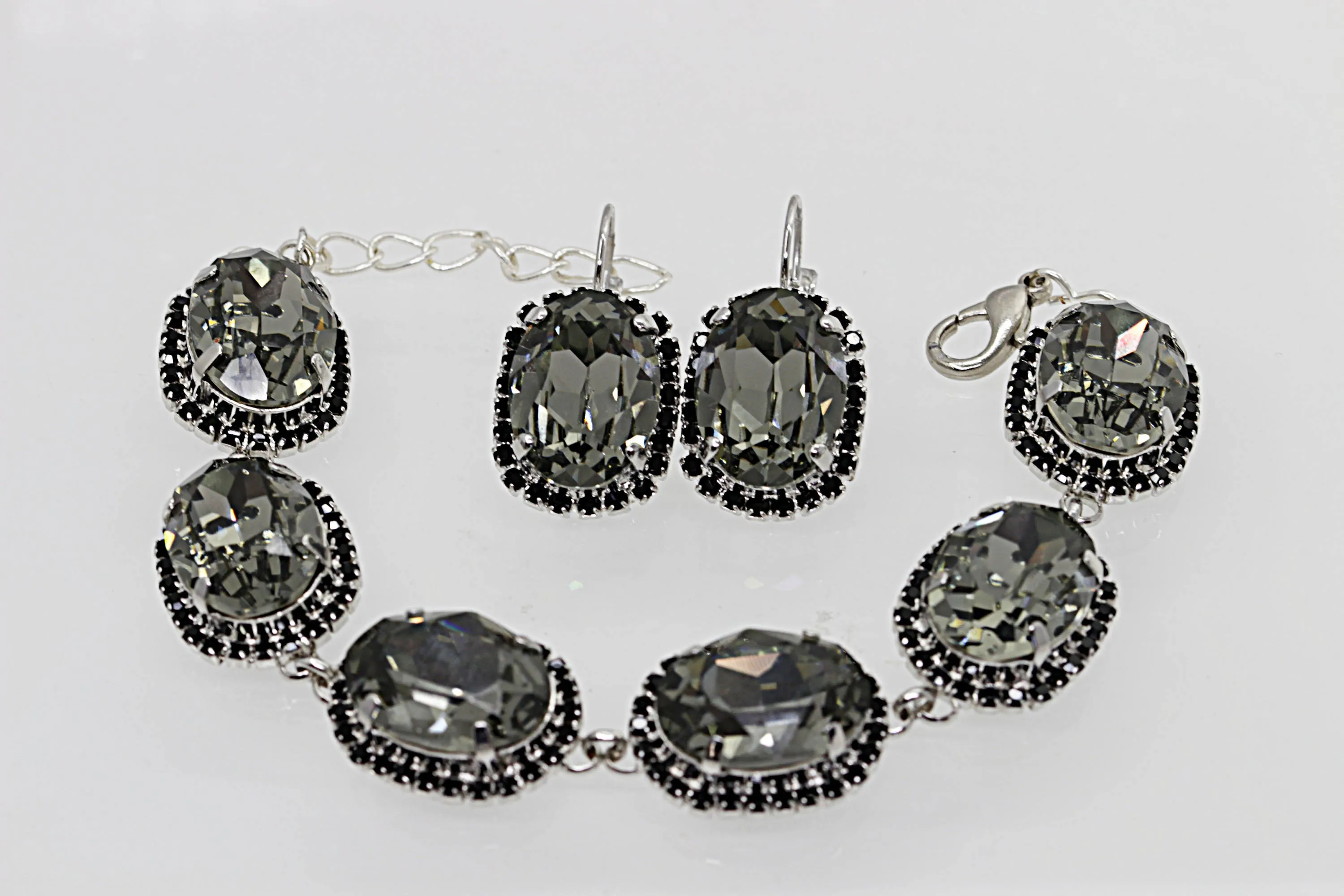 black diamond drop earrings