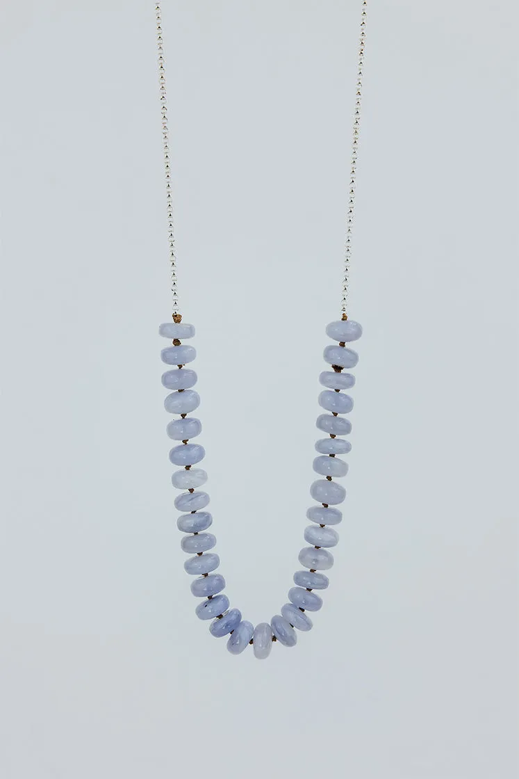 Blue Lace Agate Beaded Necklace