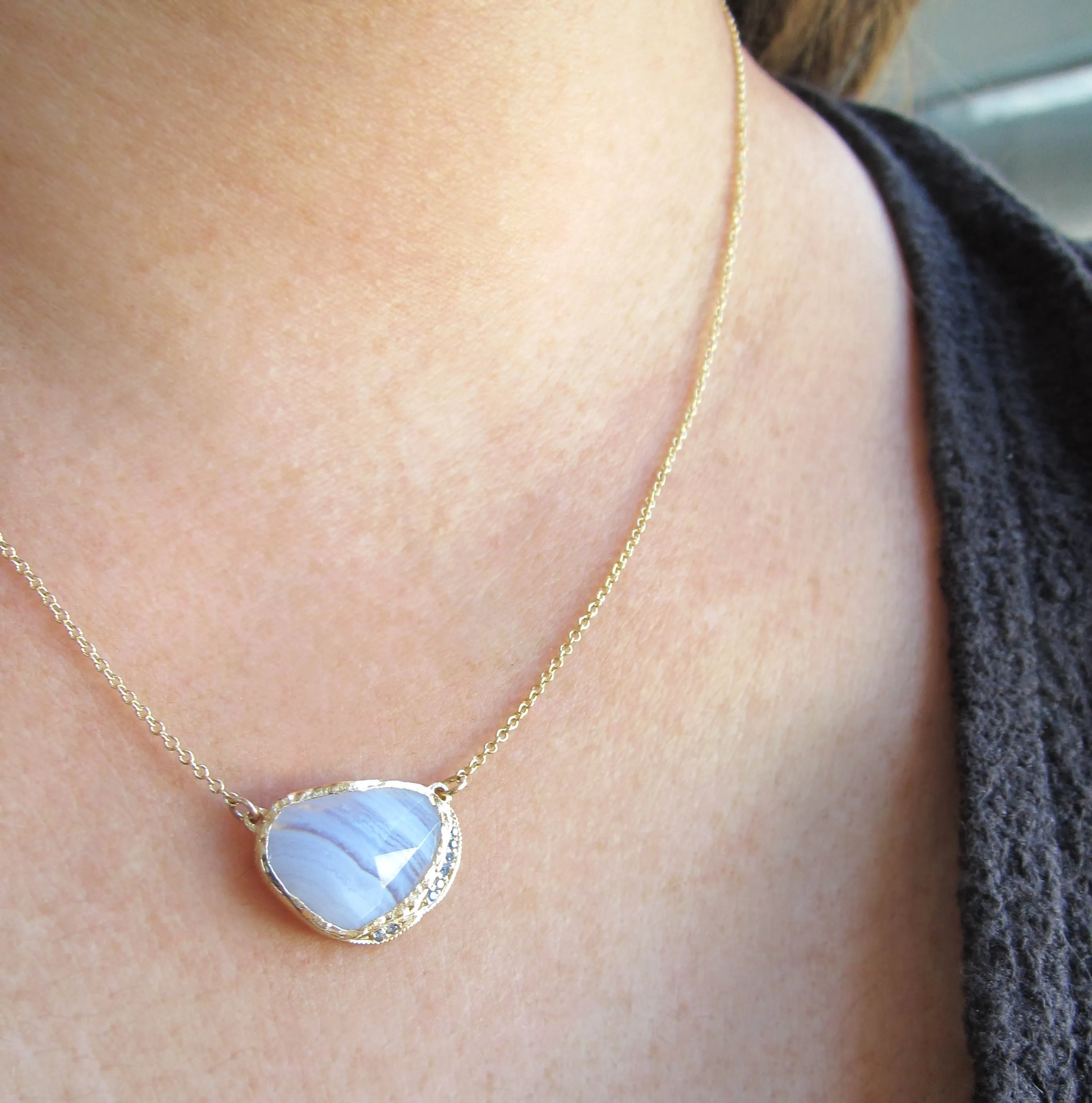 Blue Lace Agate Hidden Cove Necklace