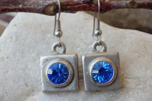 Blue Rhinestone Rebeka Earrings