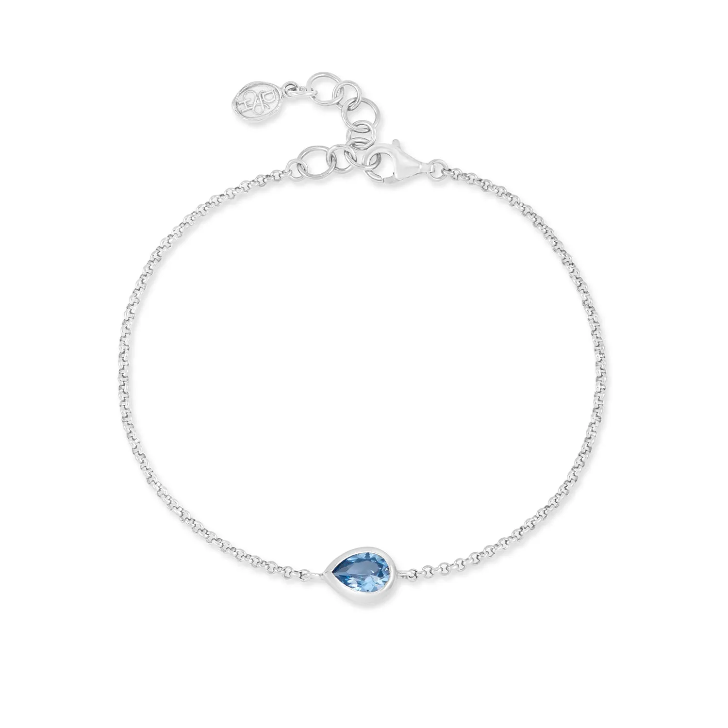 Blue Topaz Pear Chain Bracelet