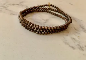 Bronze Wrap Beaded Stretch Bracelet