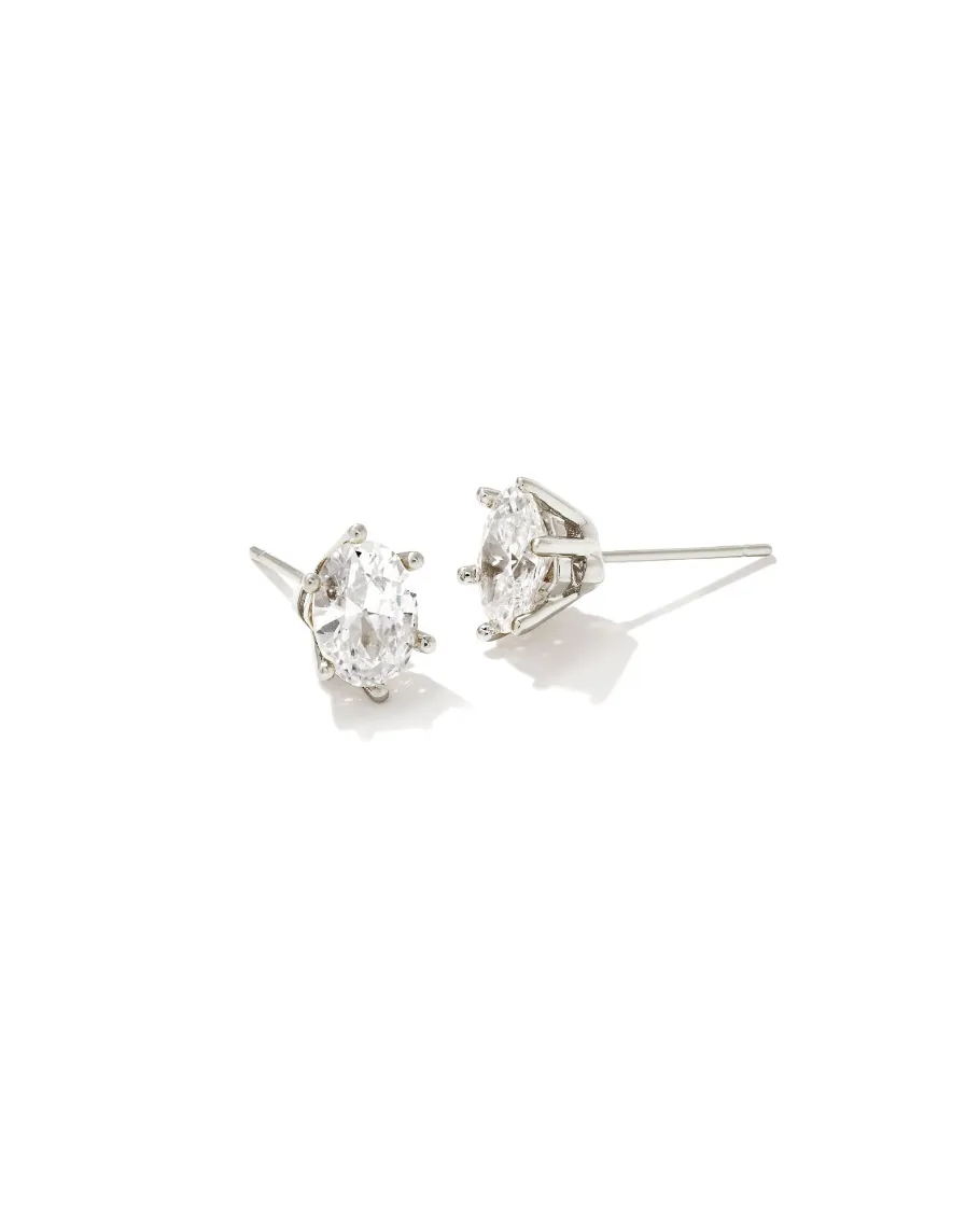 Cailin Crystal Rhodium CZ Stud Earring