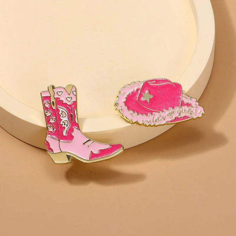 Cartoon Pin Hat Boots Zinc Alloy Enamel Unisex Brooches