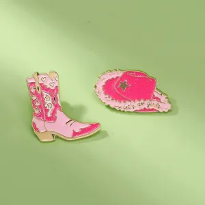 Cartoon Pin Hat Boots Zinc Alloy Enamel Unisex Brooches