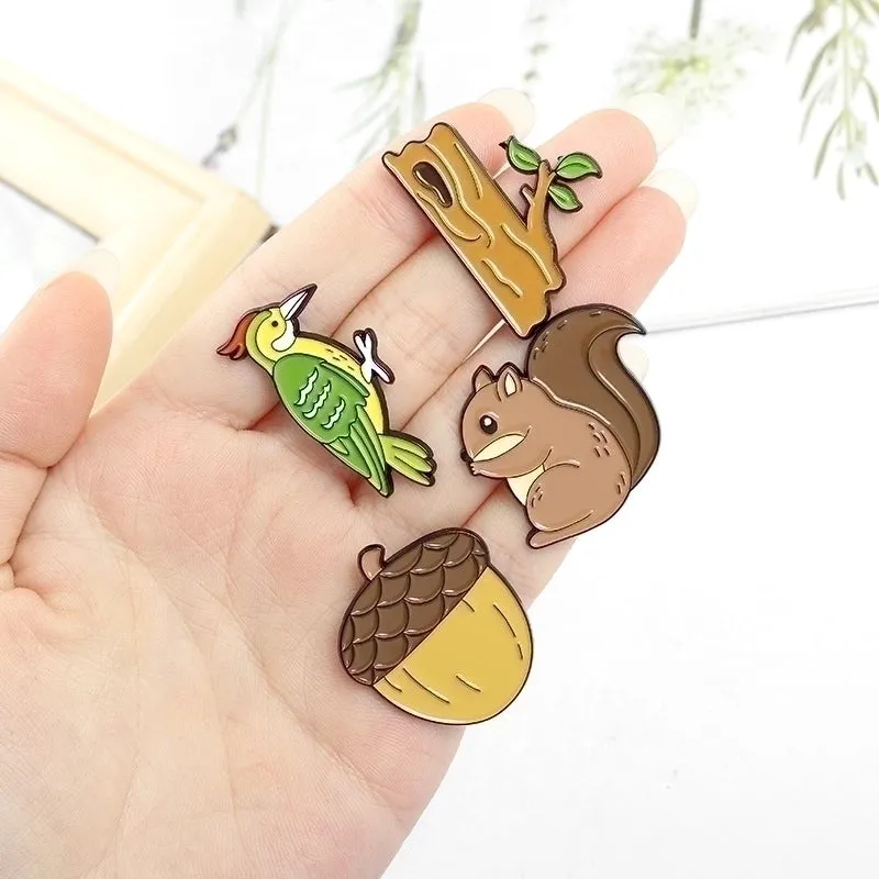 Cartoon Style Cute Pin Animal Pine Cones Banana Alloy Enamel Women'S Brooches