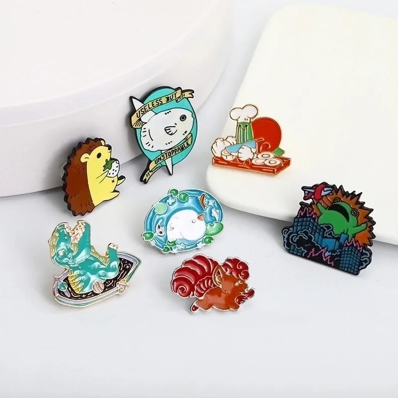 Cartoon Style Pin Animal Alloy Enamel Plating Unisex Brooches