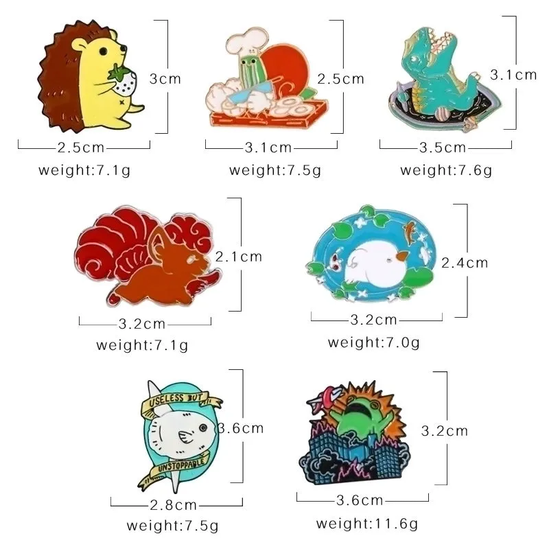 Cartoon Style Pin Animal Alloy Enamel Plating Unisex Brooches