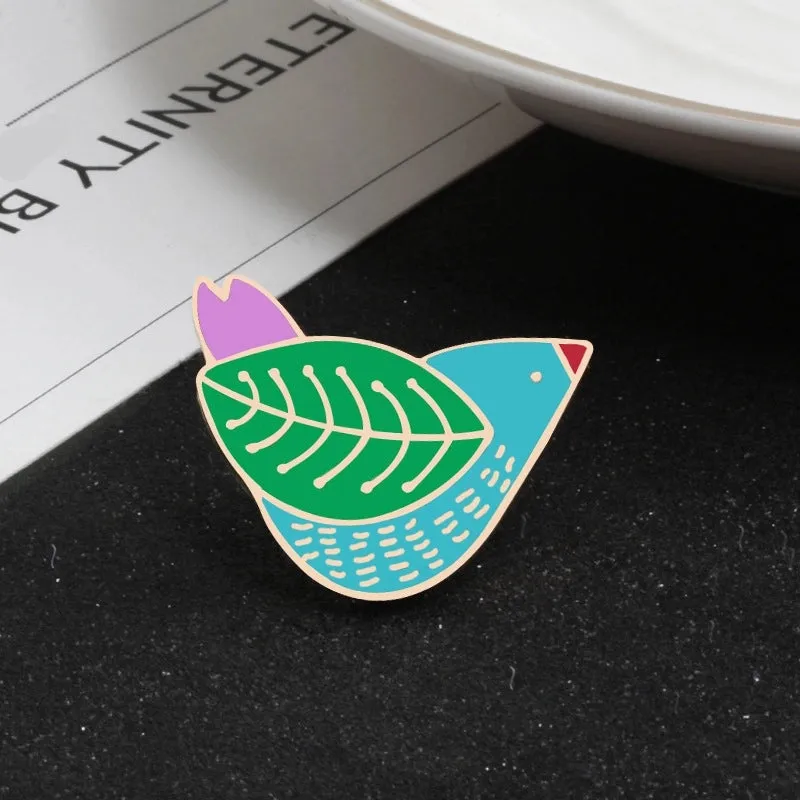 Cartoon Style Pin Animal Moon Alloy Enamel Unisex Brooches