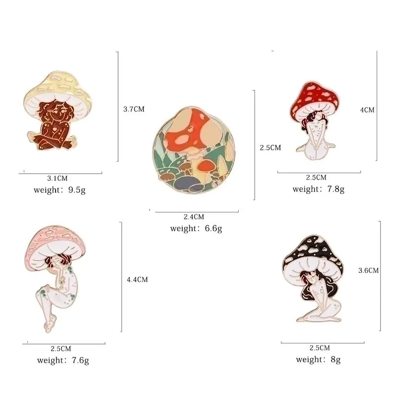 Cartoon Style Pin Mushroom Alloy Enamel Plating Unisex Brooches