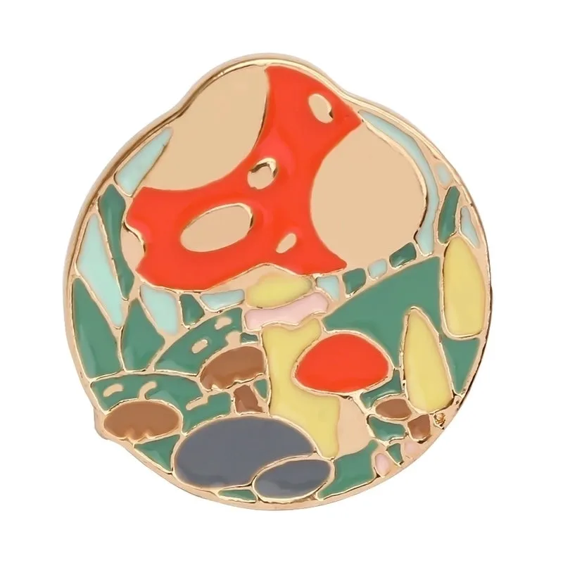 Cartoon Style Pin Mushroom Alloy Enamel Plating Unisex Brooches