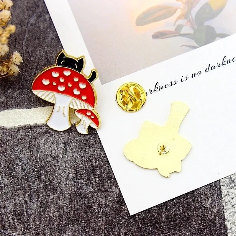 Cartoon Style Pin Mushroom Alloy Enamel Unisex Brooches