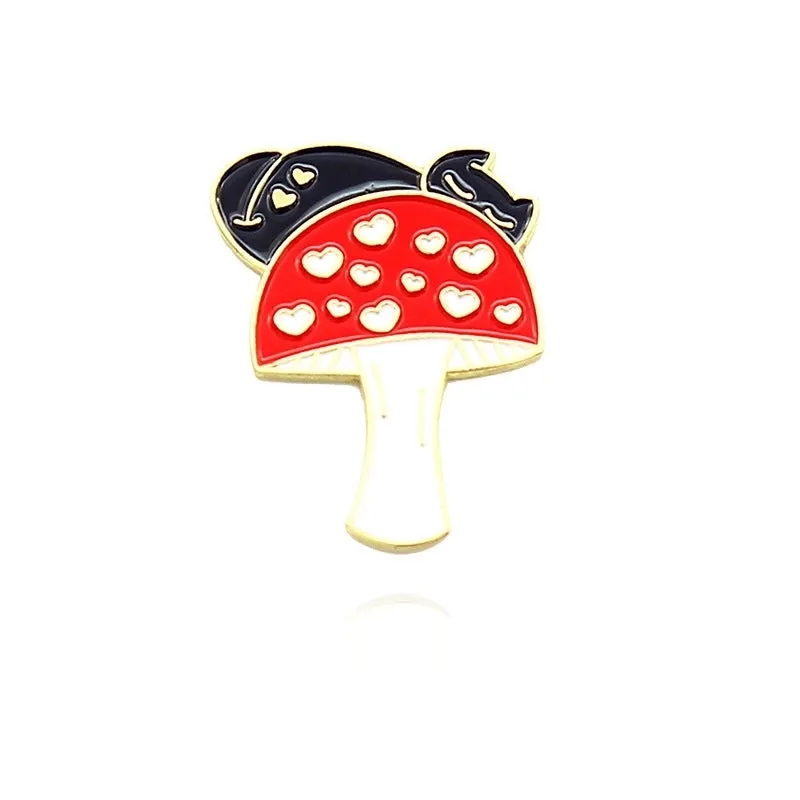 Cartoon Style Pin Mushroom Alloy Enamel Unisex Brooches