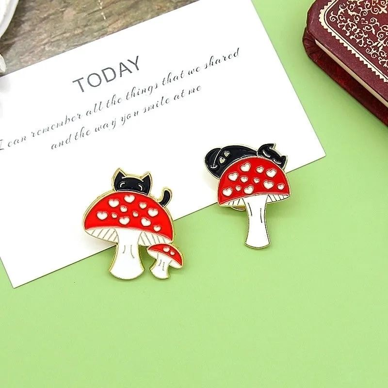 Cartoon Style Pin Mushroom Alloy Enamel Unisex Brooches