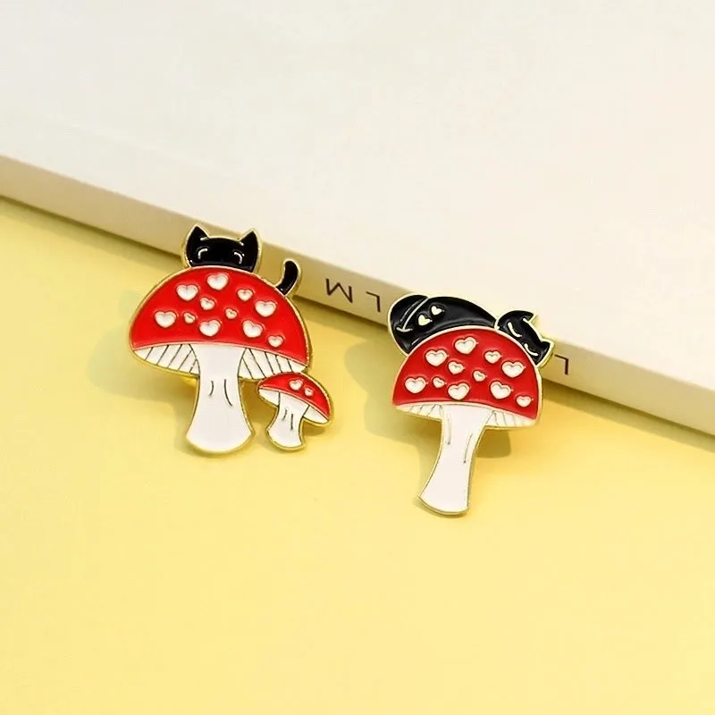 Cartoon Style Pin Mushroom Alloy Enamel Unisex Brooches