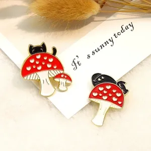 Cartoon Style Pin Mushroom Alloy Enamel Unisex Brooches