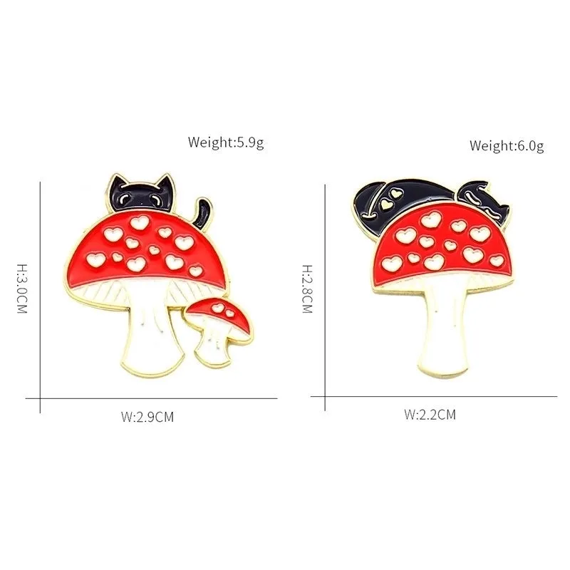 Cartoon Style Pin Mushroom Alloy Enamel Unisex Brooches