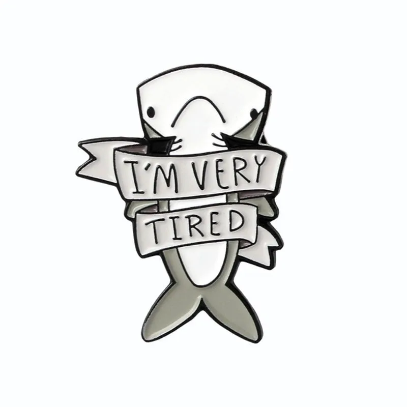 Cartoon Style Pin Shark Alloy Enamel Unisex Brooches