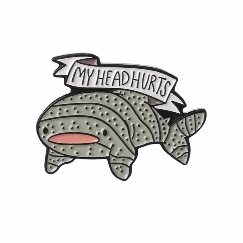 Cartoon Style Pin Shark Alloy Enamel Unisex Brooches