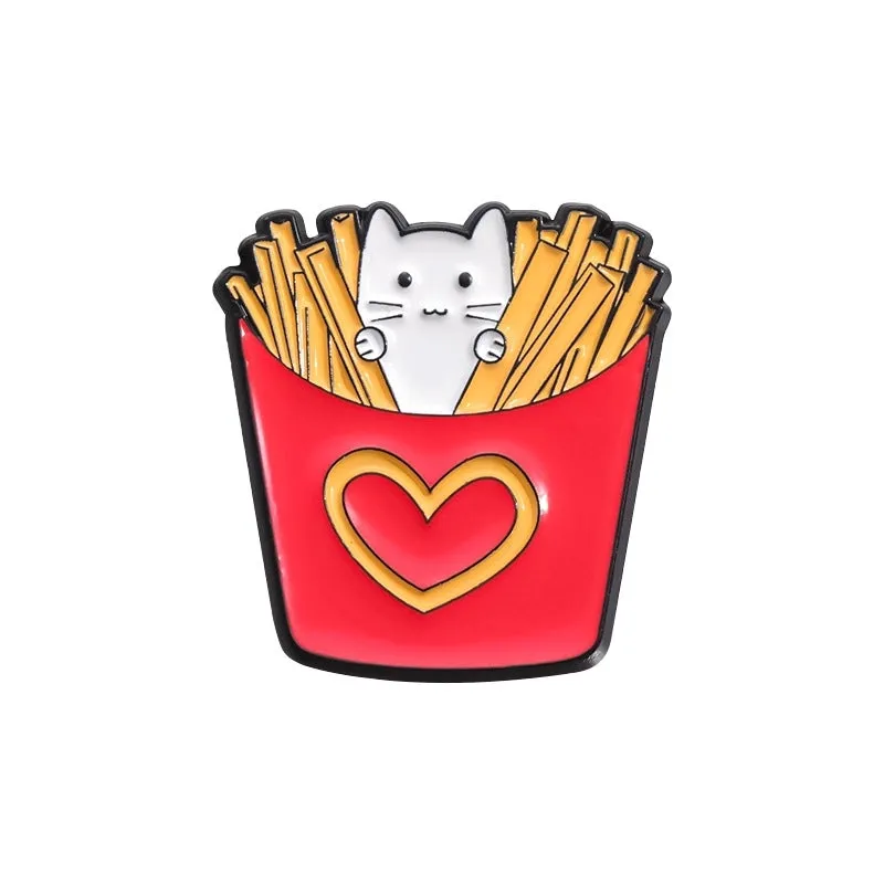 Casual Cute Pin Cartoon Cup Cat Alloy Enamel Plating Unisex Brooches