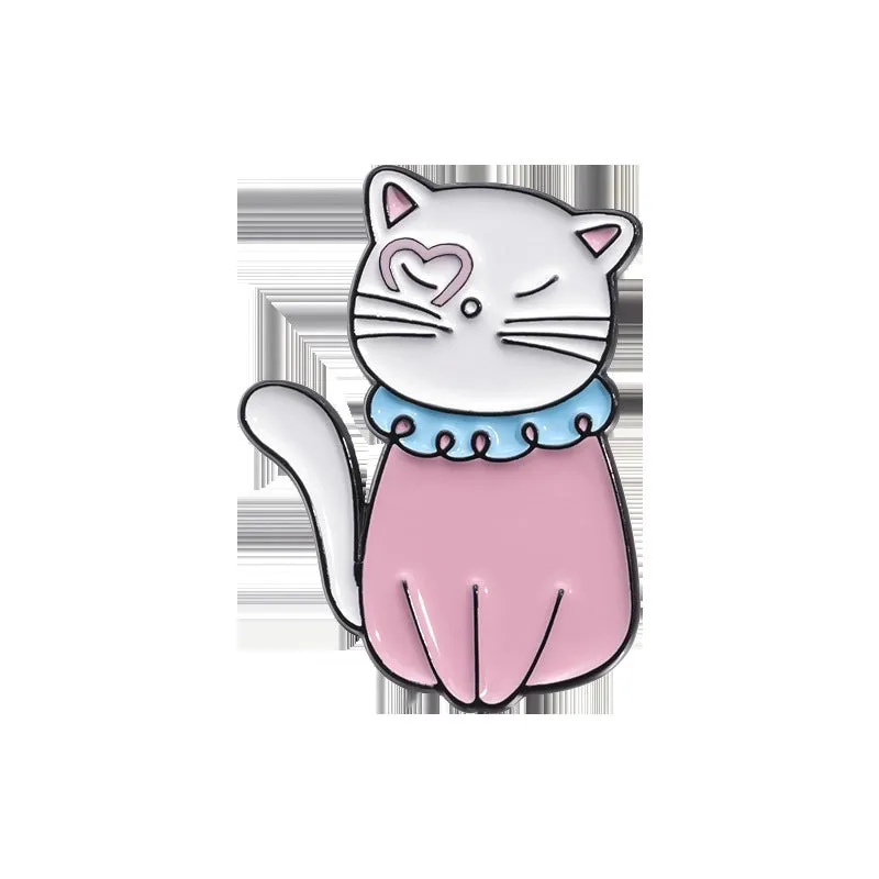 Casual Cute Pin Cartoon Cup Cat Alloy Enamel Plating Unisex Brooches