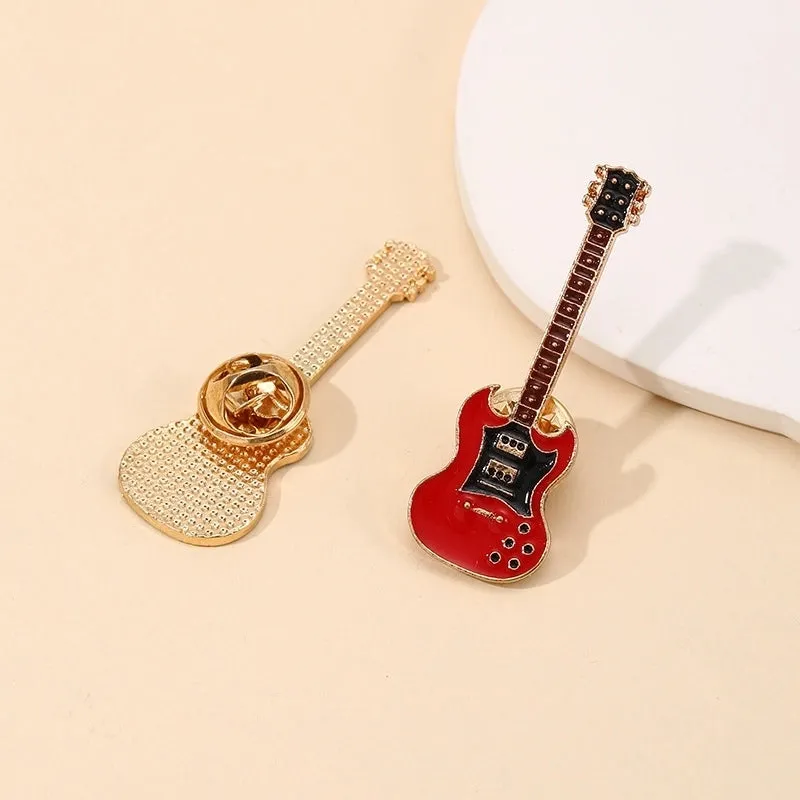 Casual Simple Style Pin Guitar Alloy Enamel Unisex Brooches