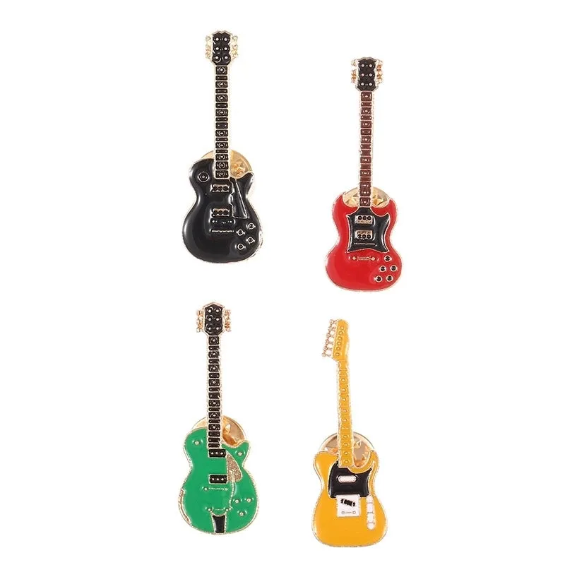 Casual Simple Style Pin Guitar Alloy Enamel Unisex Brooches