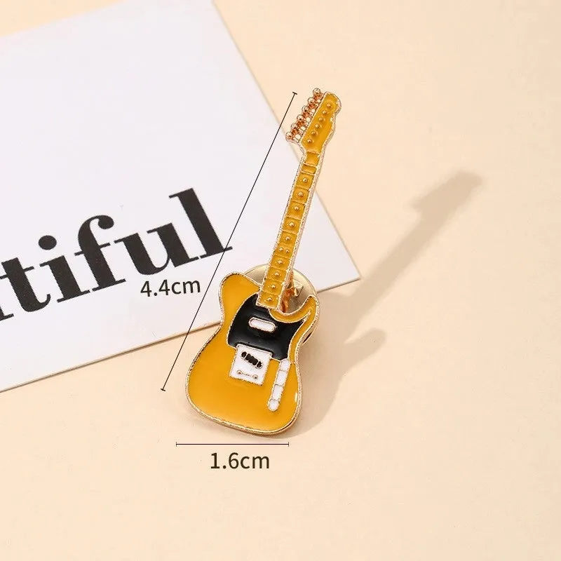 Casual Simple Style Pin Guitar Alloy Enamel Unisex Brooches