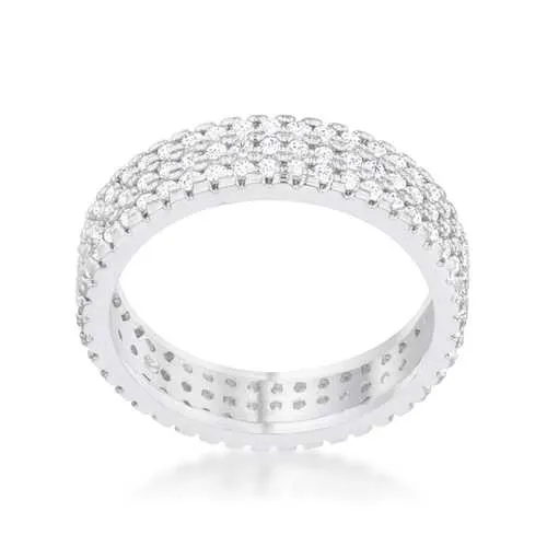 Chare 1.3ct CZ Rhodium Classic Band Ring