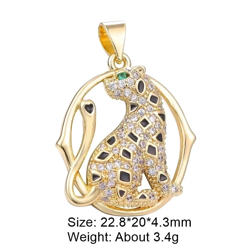 Classic Style Heart Shape Copper Plating Inlay Zircon 18k Gold Plated Charms