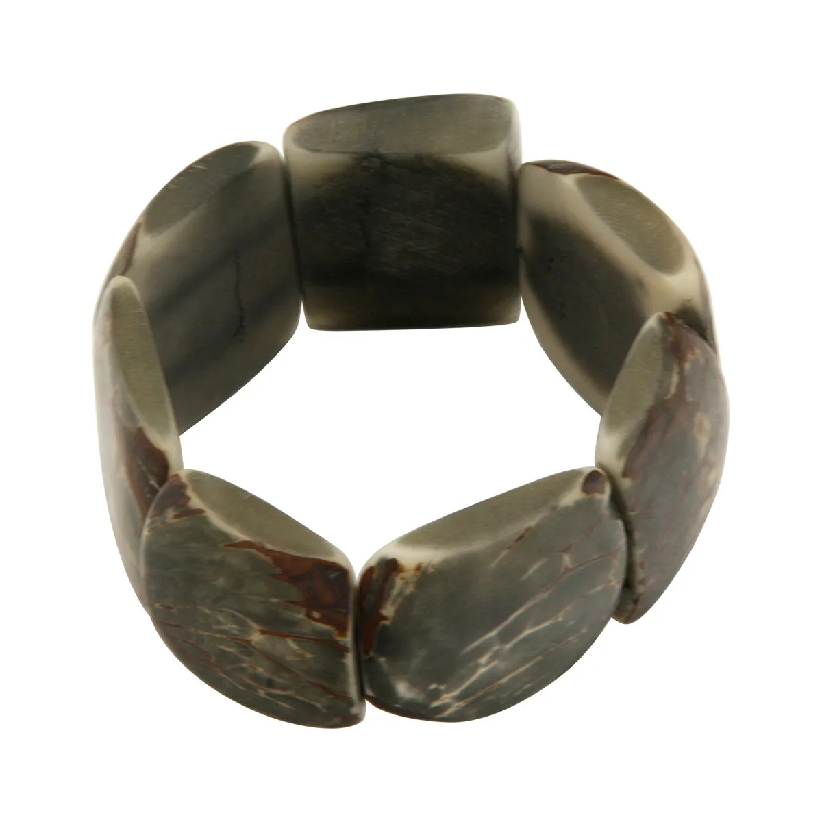 Classic Tagua Nut Grey Stretch Bracelet