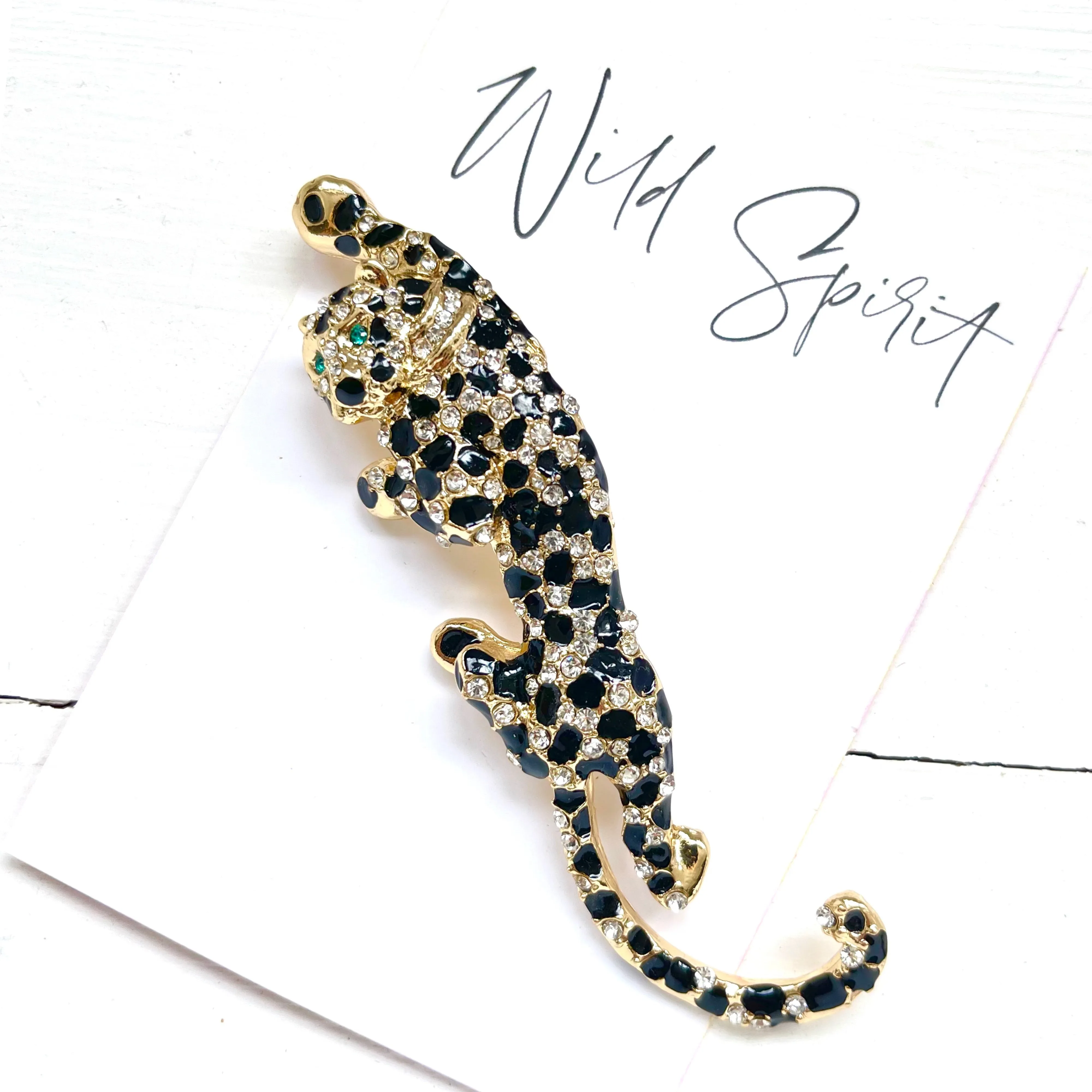 Climbing Leopard Brooch